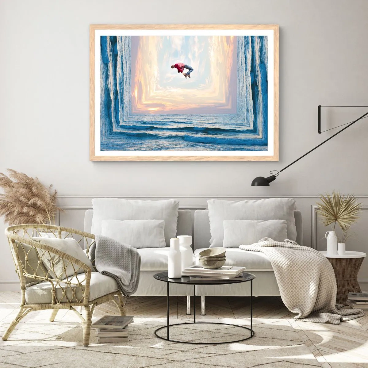 Plagát v ráme zo svetlého duba - Do inej dimenzie - 100x70 cm