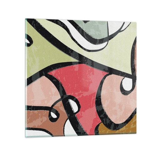 Obraz na skle - Piruety uprostred farieb - 30x30 cm