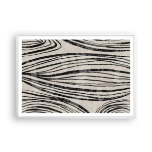 Plagát v bielom ráme - Močiar s líniami - 100x70 cm