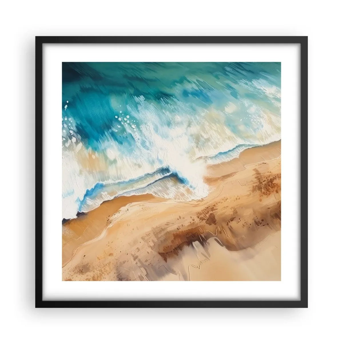 Plagát v čiernom ráme - Vlna, ktorá sa vracia - 50x50 cm