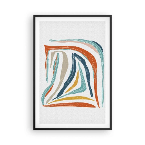 Plagát v čiernom ráme - Priateľsky usmievavá abstrakcia - 61x91 cm
