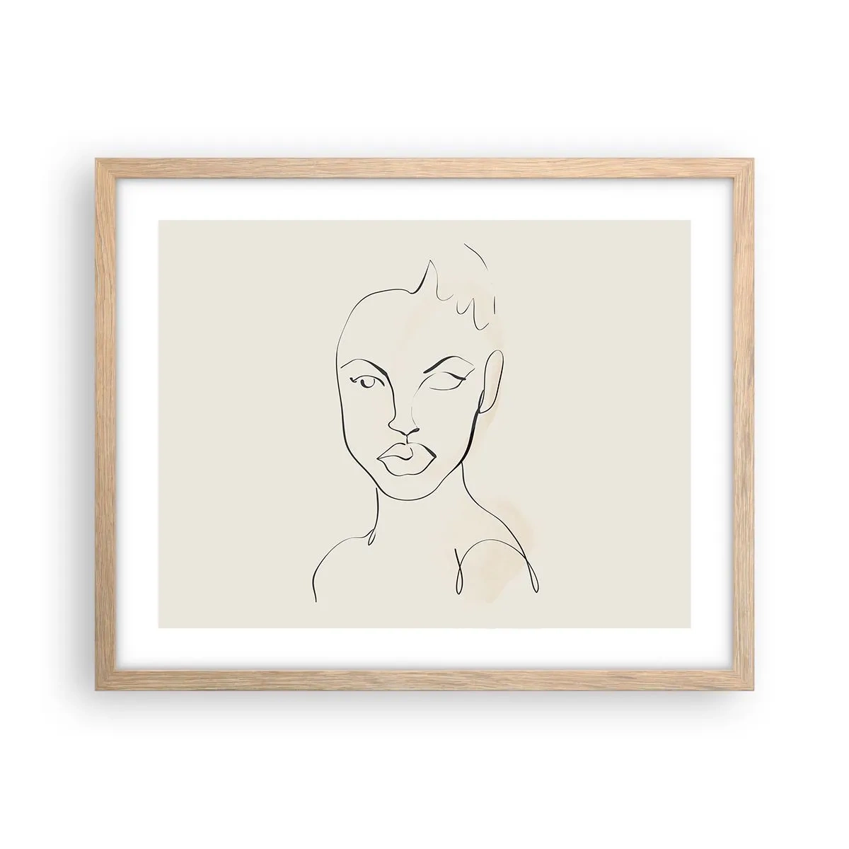 Plagát v ráme zo svetlého duba - Obrys zmyselnosti - 50x40 cm