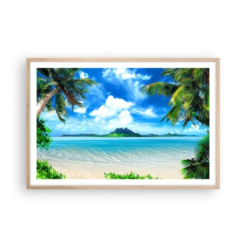 Plagát v ráme zo svetlého duba - Lazúr trópov - 91x61 cm