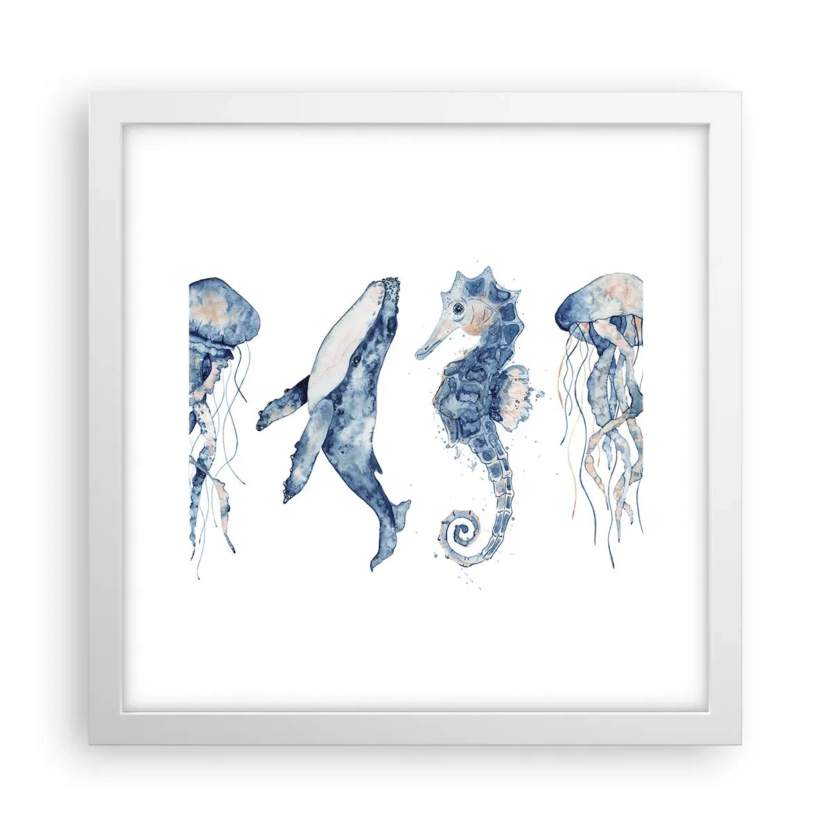 Plagát v bielom ráme - Morská divočina - 30x30 cm