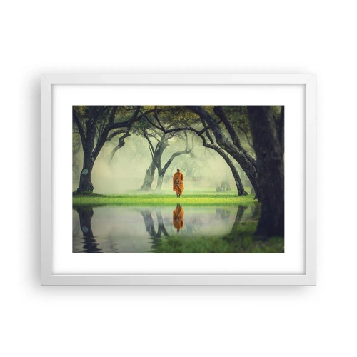 Plagát v bielom ráme - Na ceste k osvieteniu - 40x30 cm