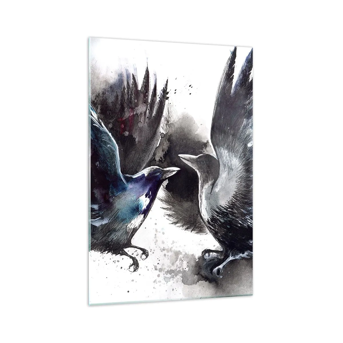 Obraz na skle - Havran havranovi… - 70x100 cm
