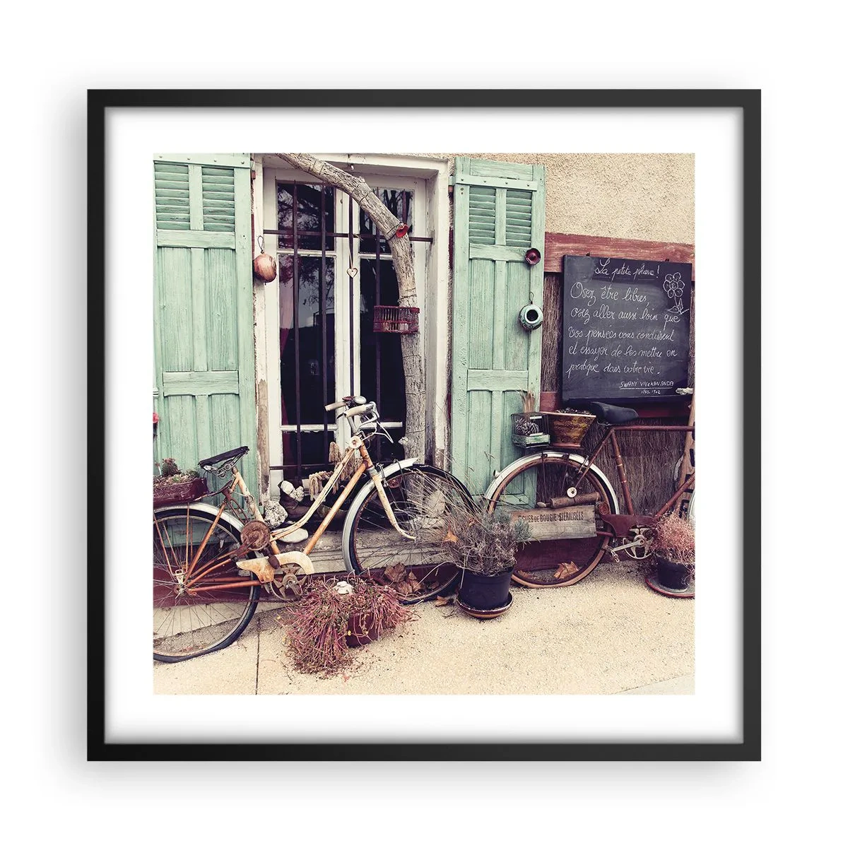 Plagát v čiernom ráme - Nech žije provincia - 50x50 cm