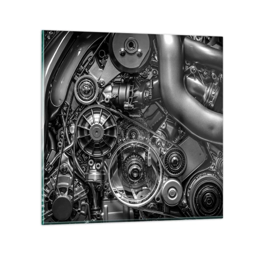 Obraz na skle - Poézia mechaniky - 30x30 cm
