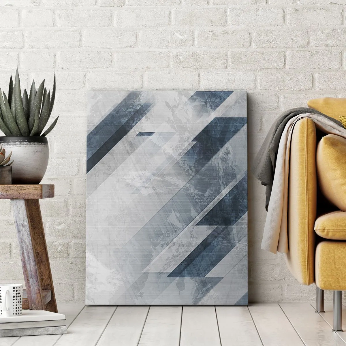 Obraz na plátne - Priestorová kompozícia – pohyb šedej - 55x100 cm