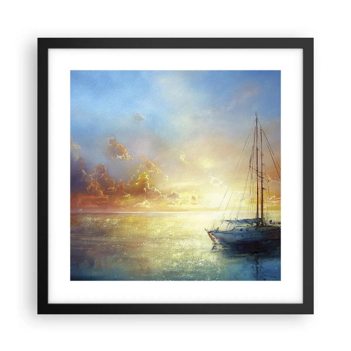 Plagát v čiernom ráme - V zlatom zálive - 40x40 cm