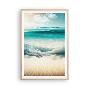 Plagát v ráme zo svetlého duba - Kľud oceánu - 61x91 cm