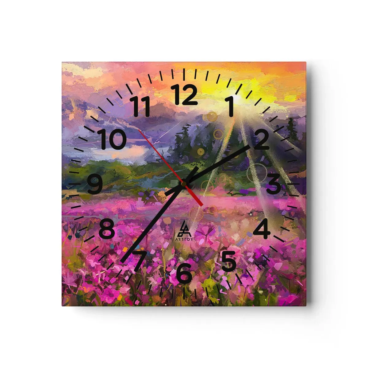 Nástenné hodiny - V údolí v starostlivosti slnka - 40x40 cm