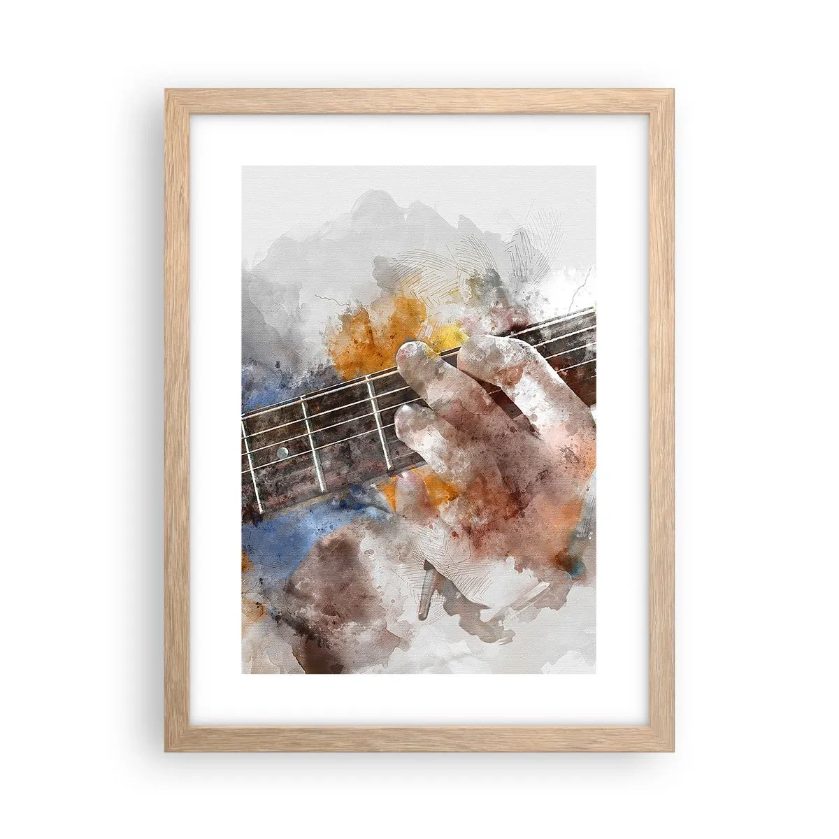 Plagát v ráme zo svetlého duba - Poézia medzi strunami - 30x40 cm