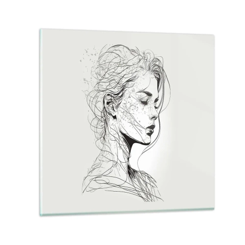 Obraz na skle - Portrét v zamyslení - 30x30 cm