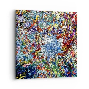 Obraz na plátne - Vitráž s kvapkami - 30x30 cm