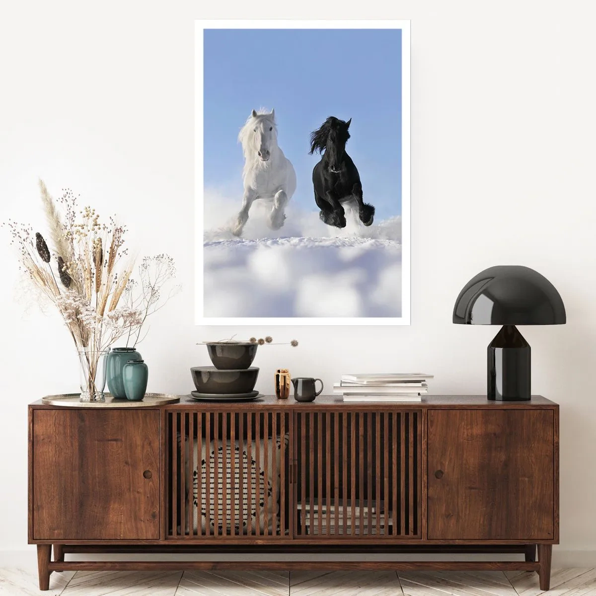 Plagát - Čierno-biely cval - 70x100 cm