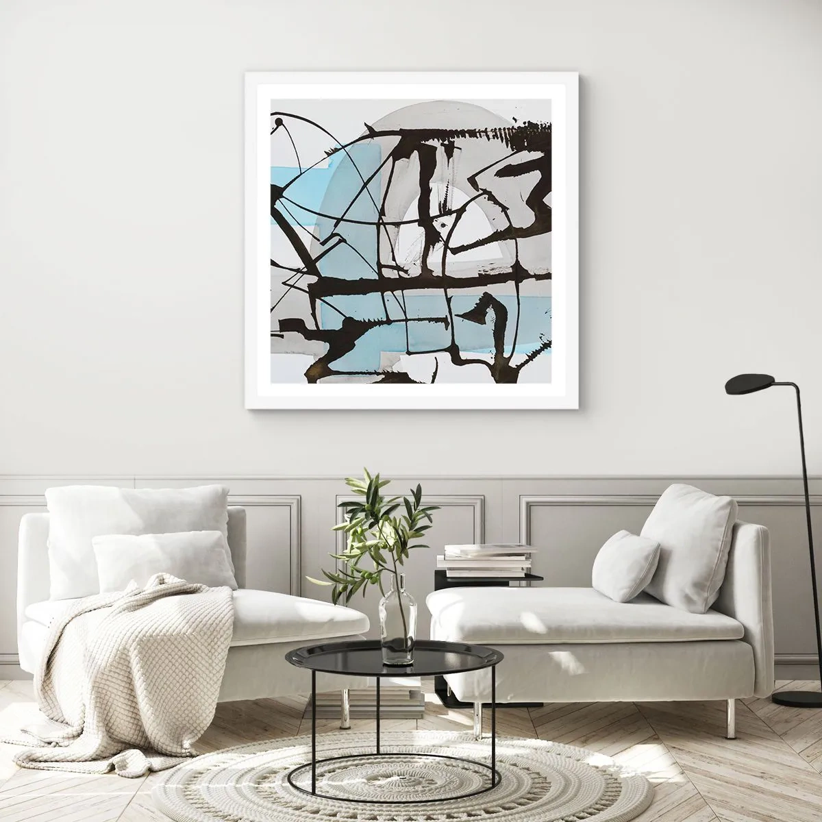 Plagát v bielom ráme - Aj napriek tomu modrý - 60x60 cm