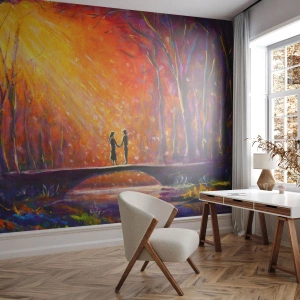 Fototapeta Premium Sand - Nebo ich tiež miluje - Abstrakcia, Pár milencov, Krajina - 100x70 cm