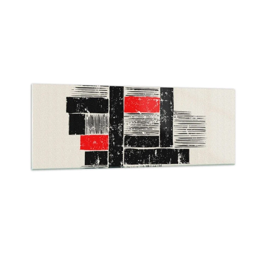 Obraz na skle - Červené a čierne - 140x50 cm