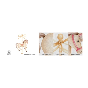 Vzorka fototapety Premium Sand - Elegantným klusom - Kôň, Kolotoč, Dievčenský - 100x30 cm