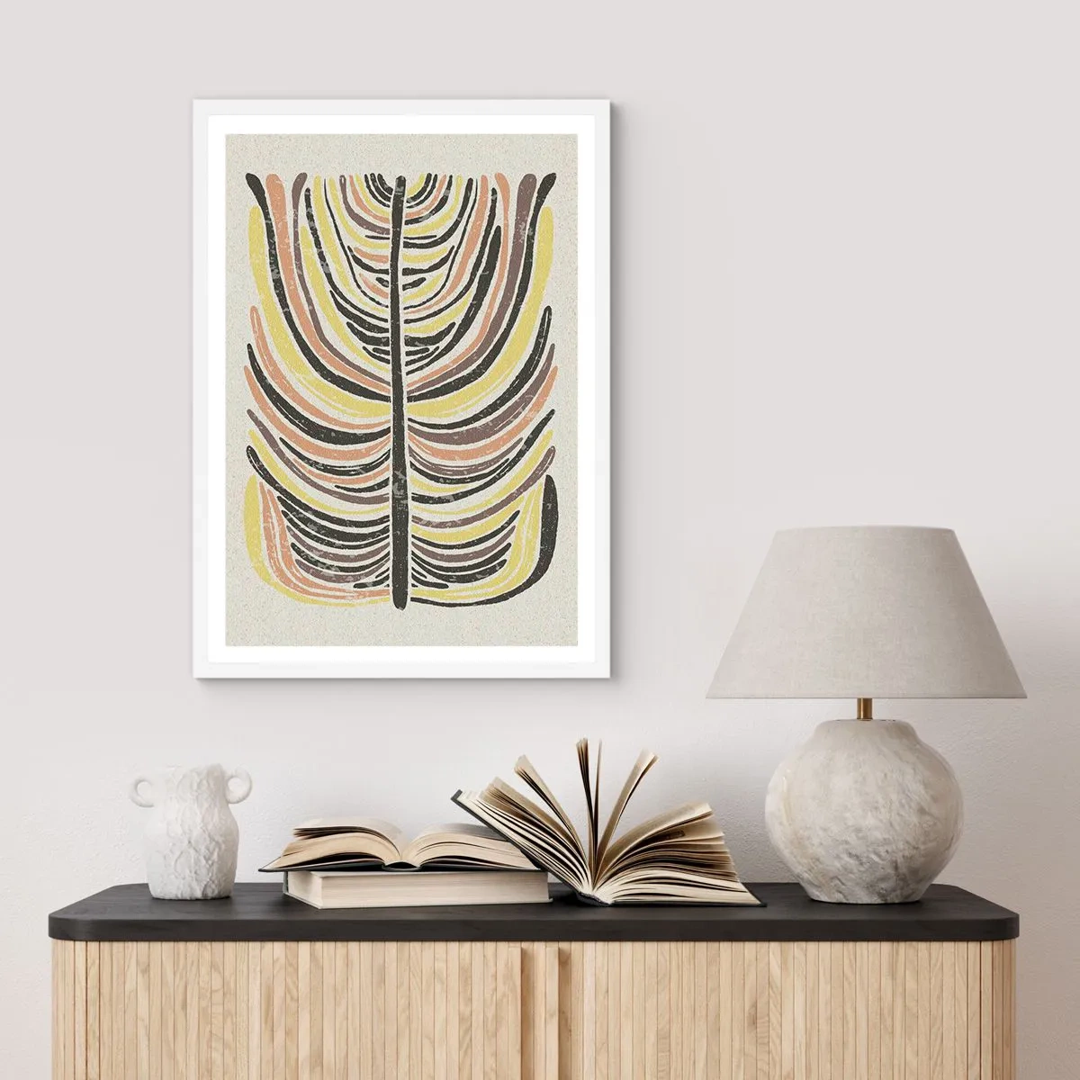 Plagát v bielom ráme - Abstrakcia plná života - 70x100 cm