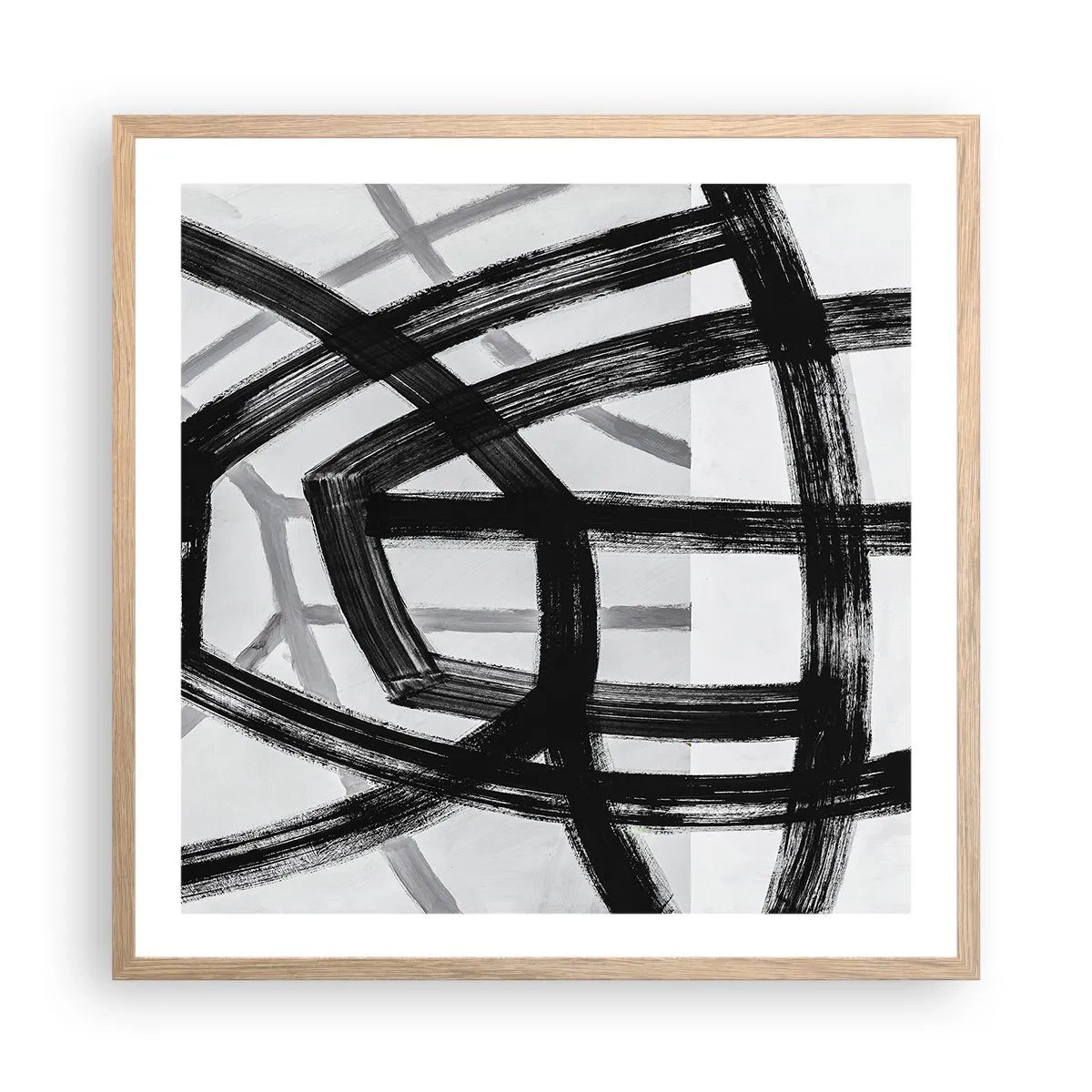 Plagát v ráme zo svetlého duba - Hĺbka - 60x60 cm