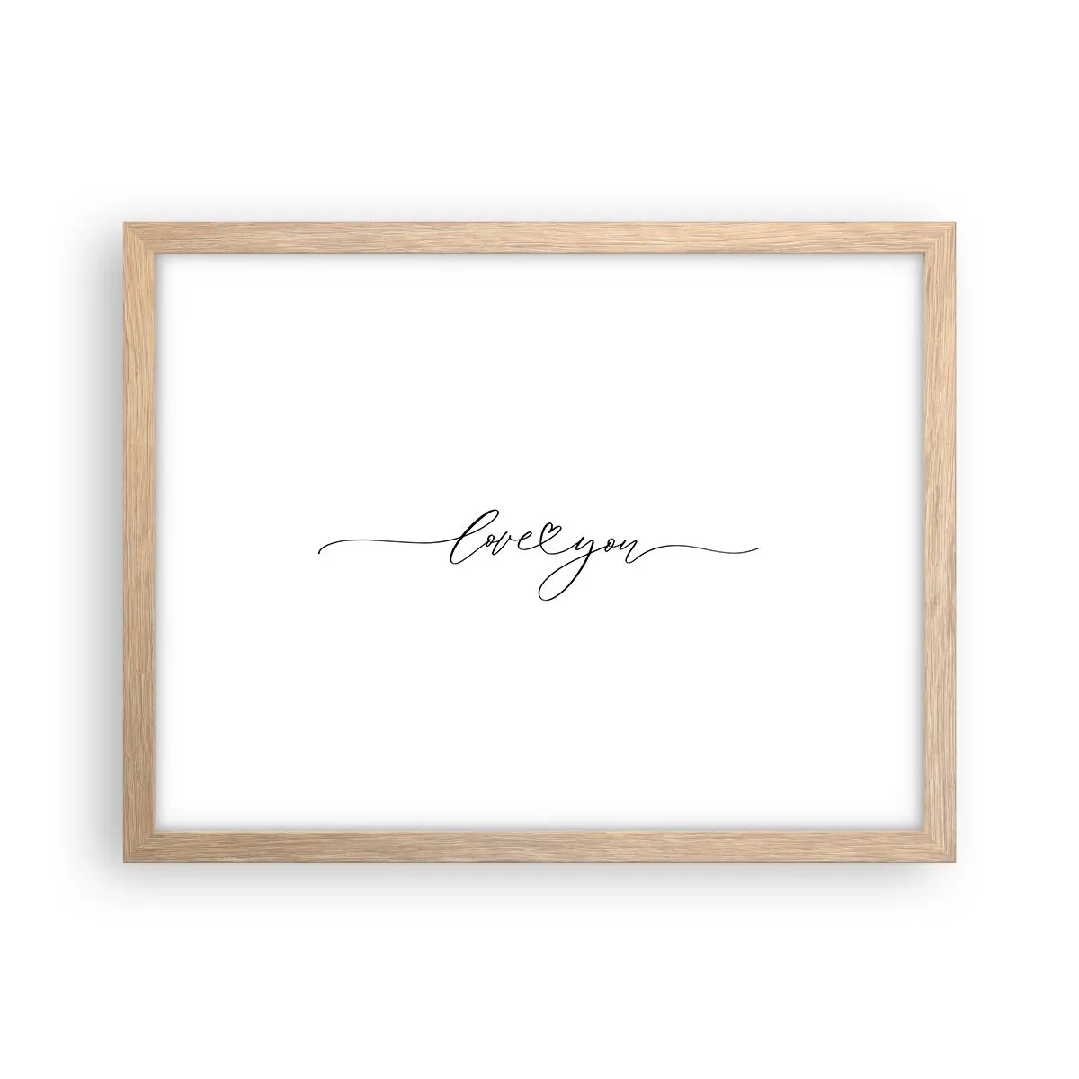 Plagát v ráme zo svetlého duba - Čierne na bielom - 40x30 cm