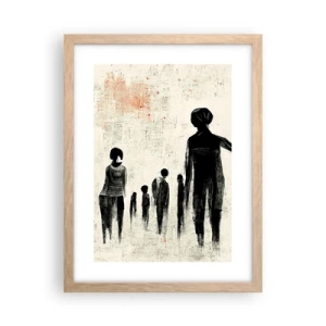 Plagát v ráme zo svetlého duba - Proti samote - 30x40 cm