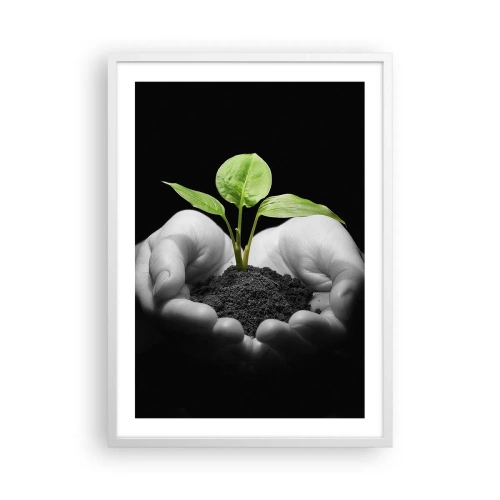 Plagát v bielom ráme - Milujem prírodu, chránim ju - 50x70 cm