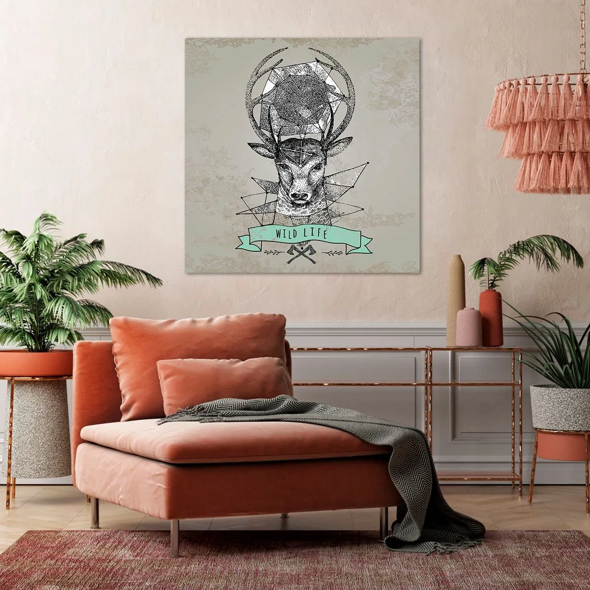 Obraz na plátne - Videnie sv. Huberta - 40x40 cm