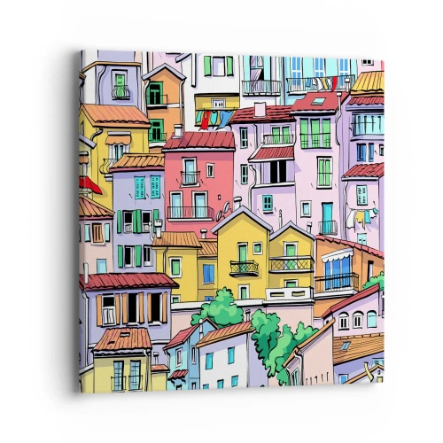 Obraz na plátne - Veselé mesto - 40x40 cm