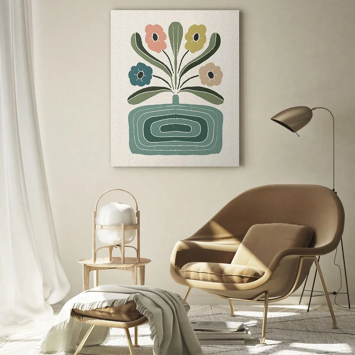 Obraz na skle - Symetrická kytica - 50x70 cm