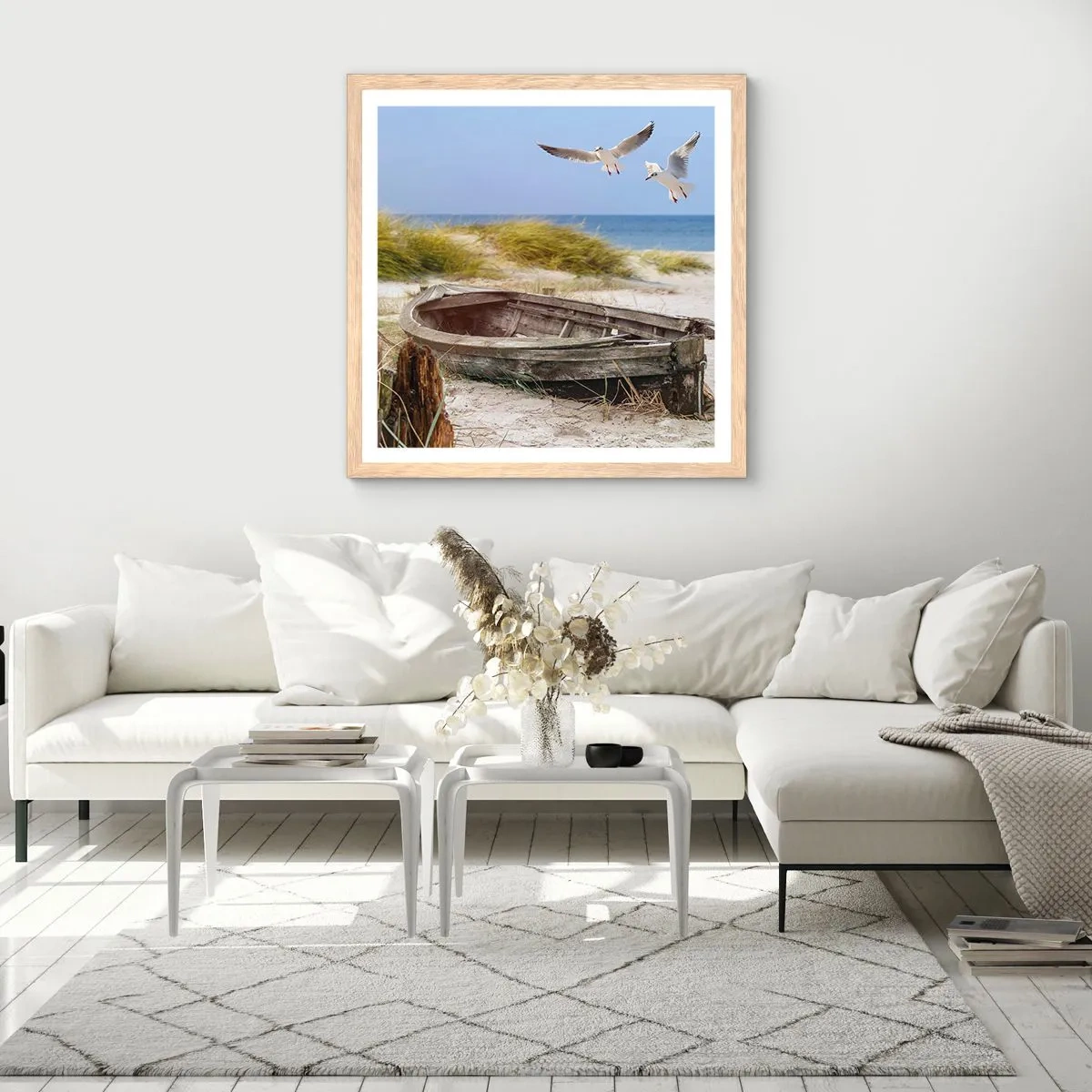 Plagát v ráme zo svetlého duba - Vetrom ožiarené - 40x40 cm