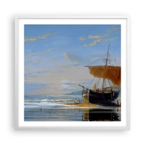 Plagát v bielom ráme - Voda, zem, vzduch - 60x60 cm