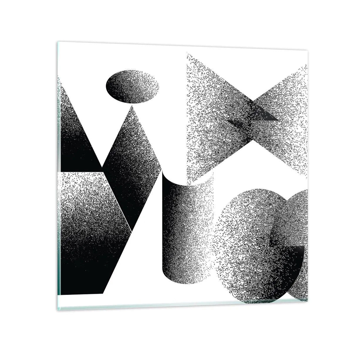 Obraz na skle - Uhly a ovály - 40x40 cm