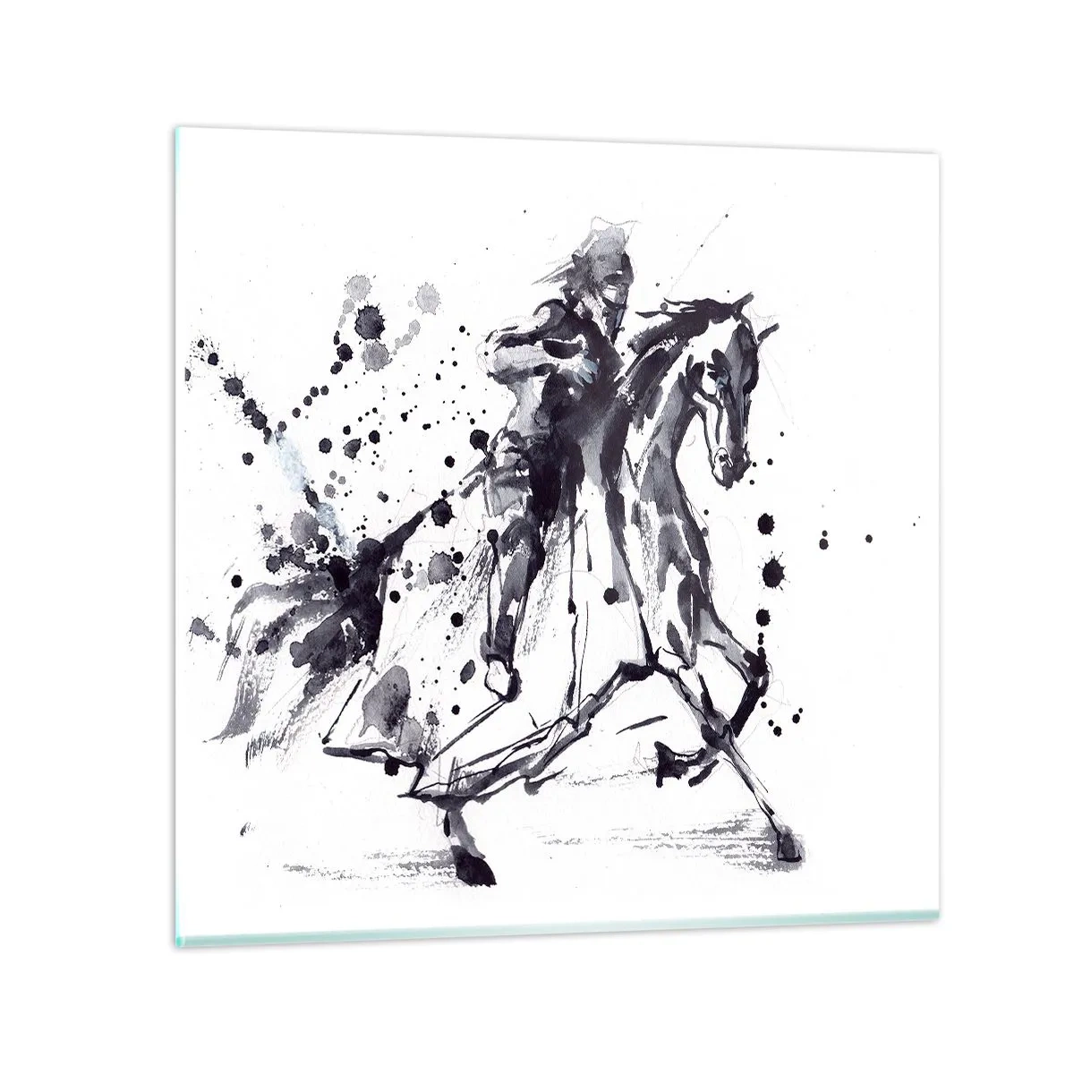 Obraz na skle - Čierny rytier - 70x70 cm