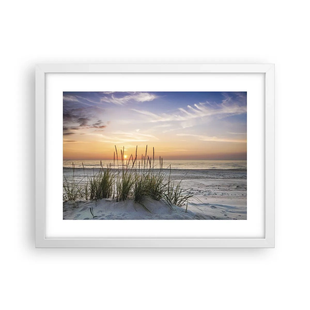 Plagát v bielom ráme - Pozri sa, predstav si a pociť - 40x30 cm