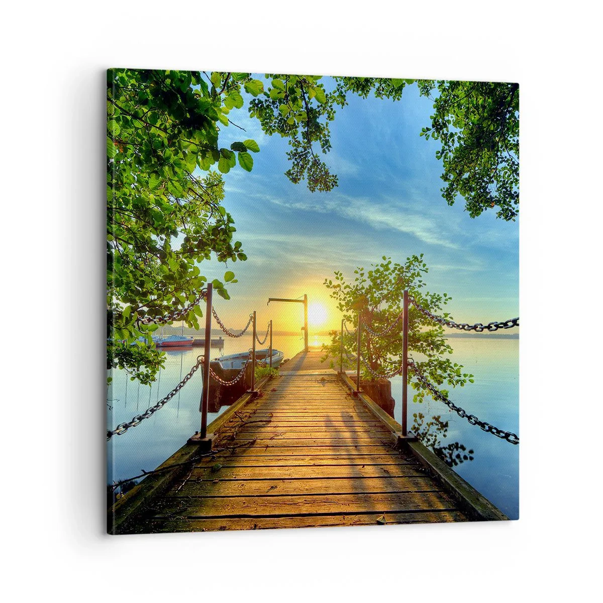 Obraz na plátne - Západ pri vode - 60x60 cm