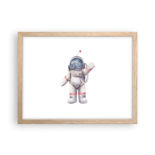 Plagát v ráme zo svetlého duba - Tak zatiaľ! - 40x30 cm