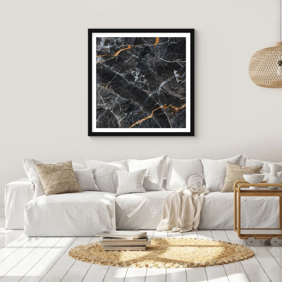 Plagát v čiernom ráme - Vnútorný život kameňa - 30x30 cm