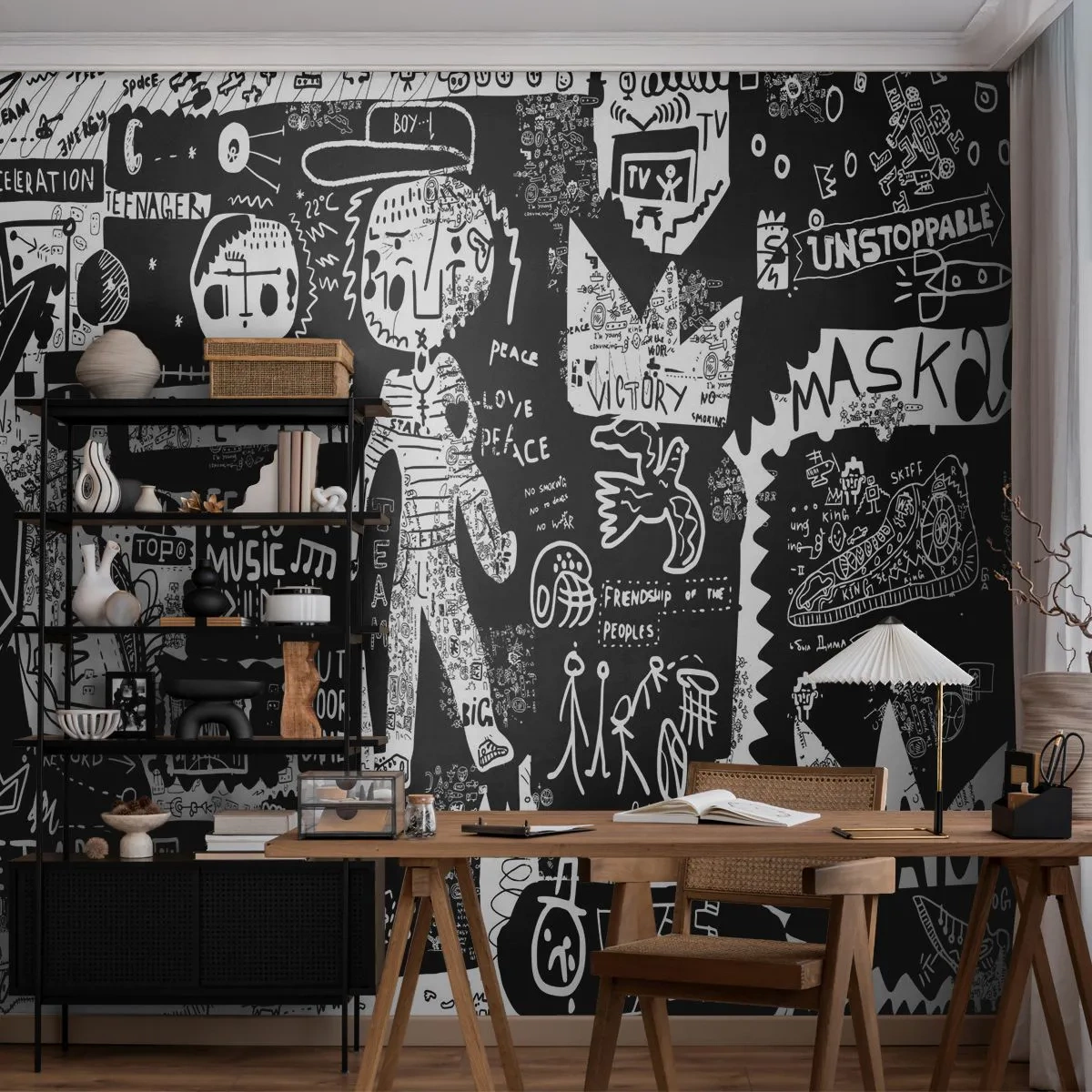 Fototapeta Premium Sand - Práva a radosti duševnej mladosti - Graffiti, Kus, Moderný vzor - 100x70 cm