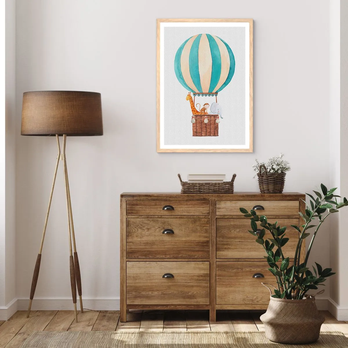 Plagát v ráme zo svetlého duba - Fantastický výlet - 50x70 cm