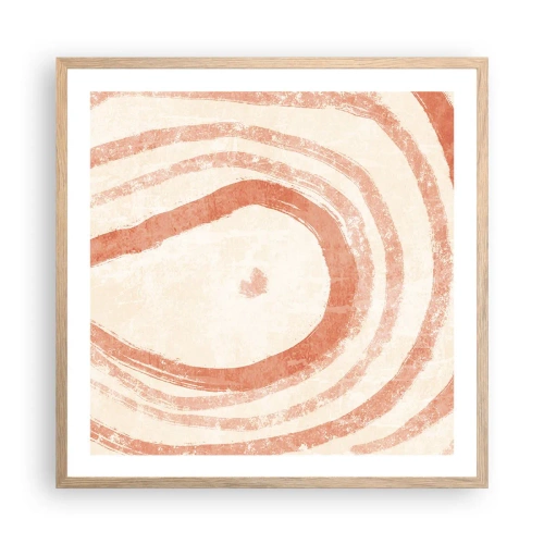Plagát v ráme zo svetlého duba - Koralové kruhy – kompozícia - 60x60 cm