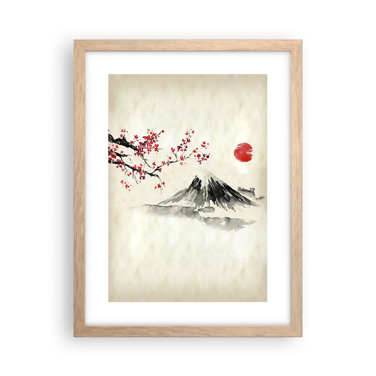 Plagát v ráme zo svetlého duba - Zamilujte sa do Japonska - 30x40 cm