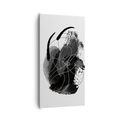 Obraz na plátne - Upletené z čiernej - 65x120 cm