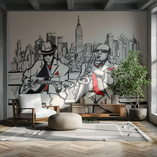 Fototapeta Premium Sand - Newyorská improvizácia - Hudba, Jazz, New York - 300x210 cm