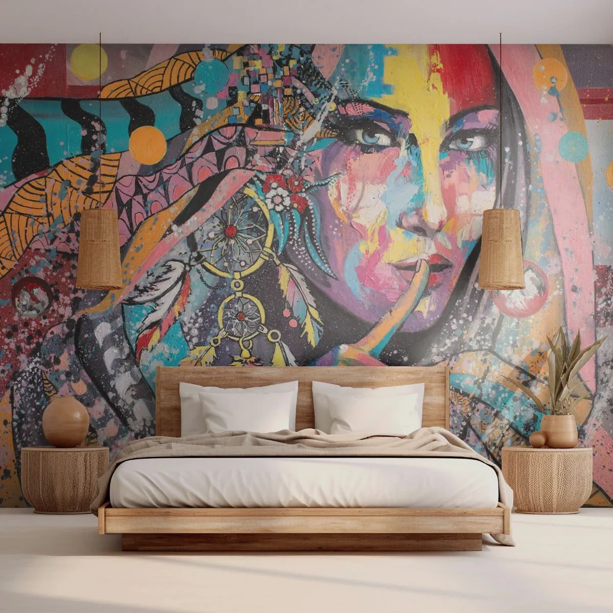 Samolepiaca Fototapeta Deluxe Sticker - Mlč, než pochopíš - Žena, Portrét ženy, Boho - 250x175 cm