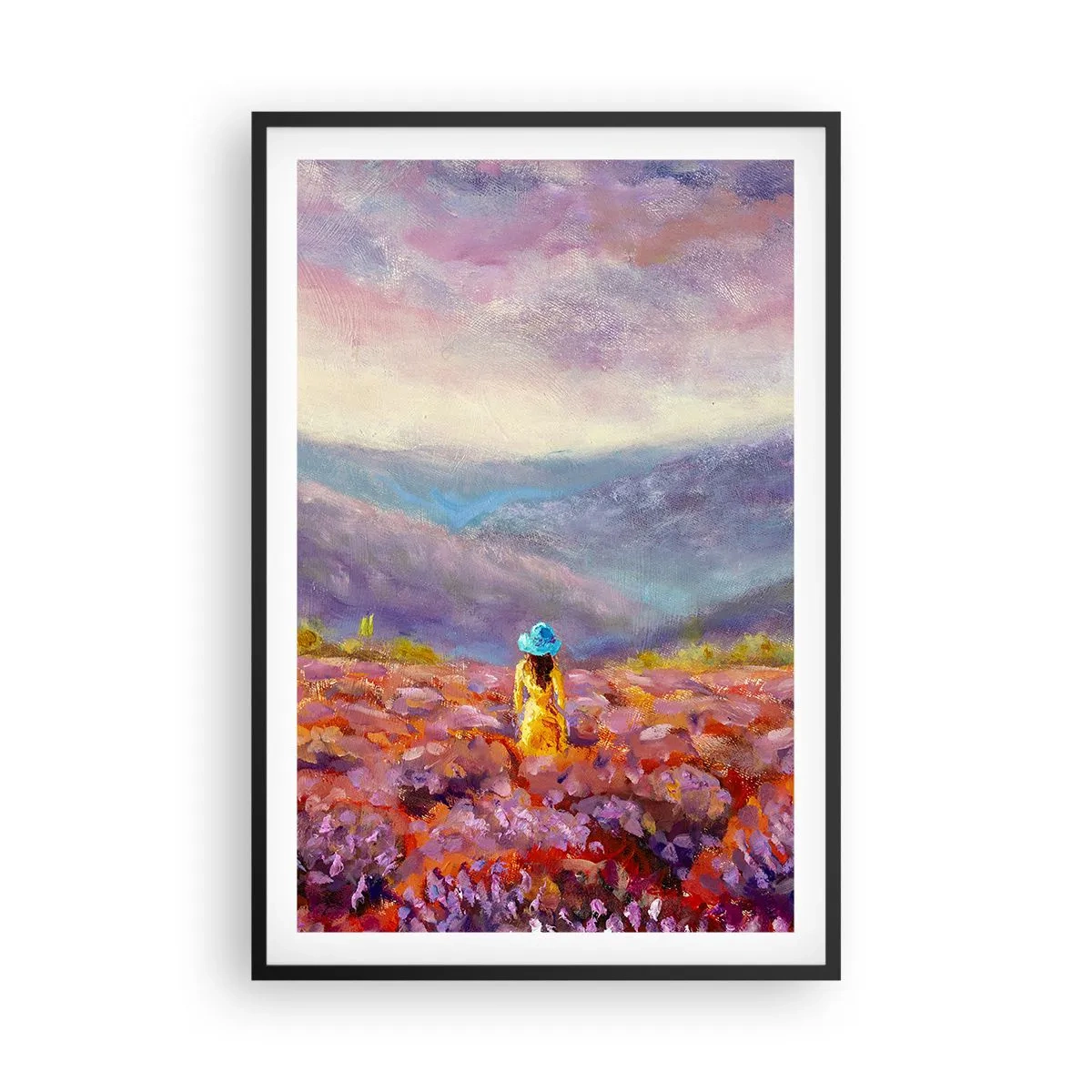 Plagát v čiernom ráme - V levanduľovom svete - 61x91 cm