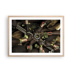 Plagát v ráme zo svetlého duba - Sme spolu - 70x50 cm