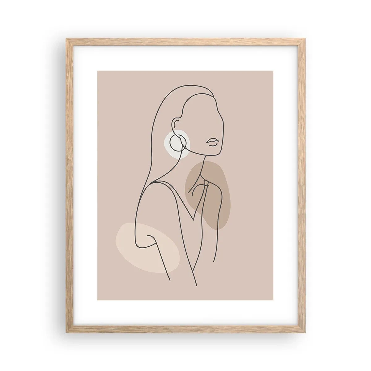 Plagát v ráme zo svetlého duba - Dievčenská ikona - 40x50 cm
